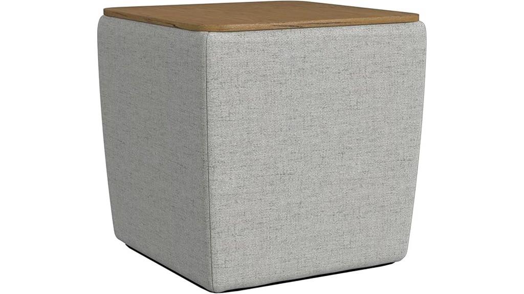 wood topped storage ottoman