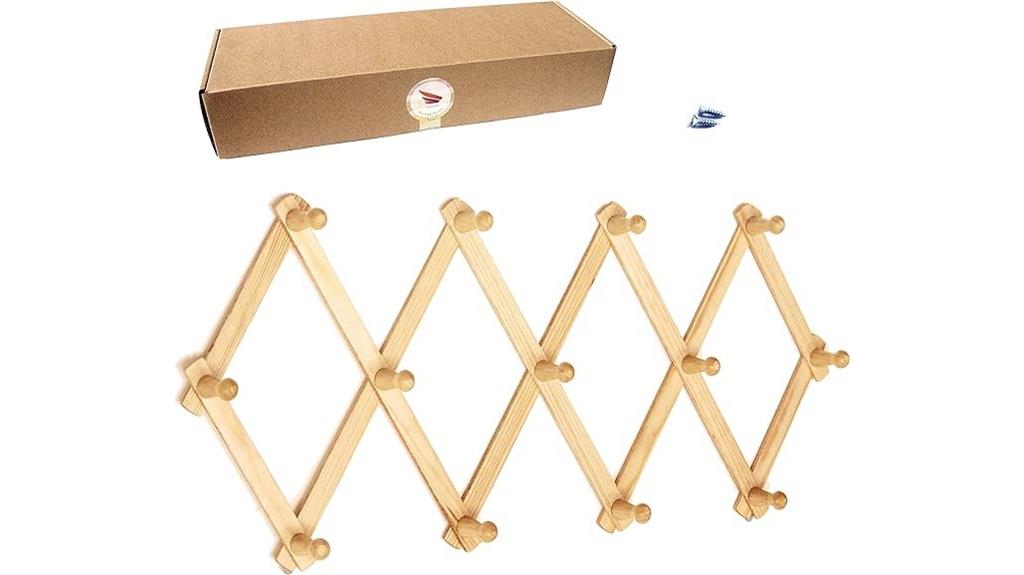 wooden accordion coat rack