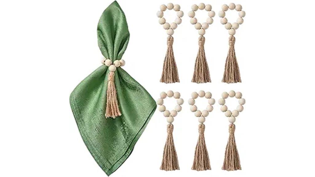 wooden bead napkin holders