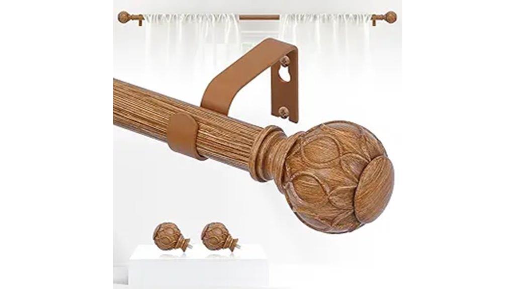 wooden boho curtain rods