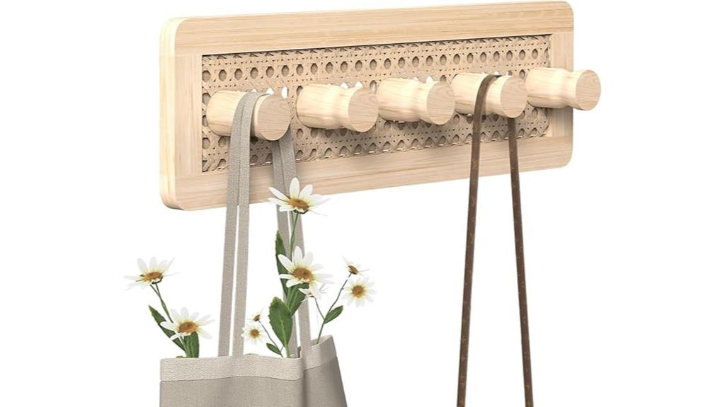 wooden coat and hat hooks