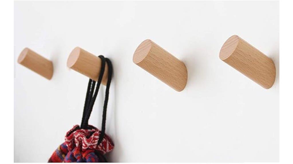 wooden coat hooks set