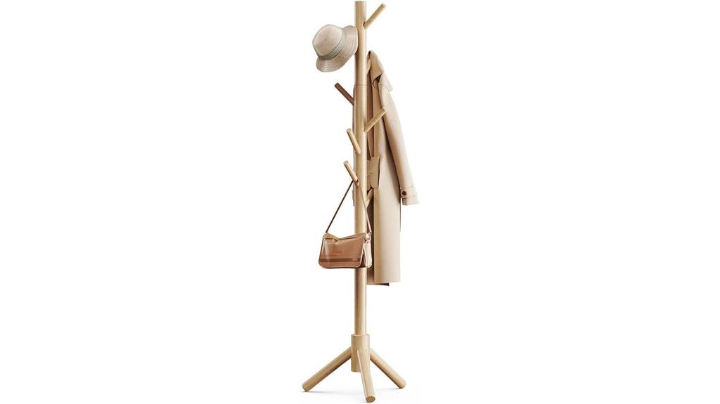 wooden coat rack stand