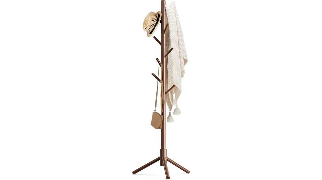wooden coat rack with hooks
