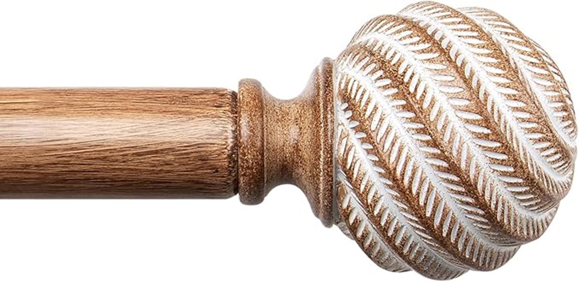 wooden curtain rods 66 120 inches