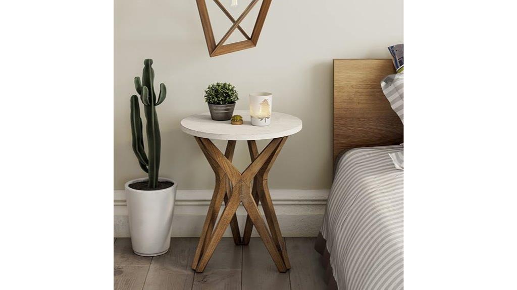 wooden farmhouse end table