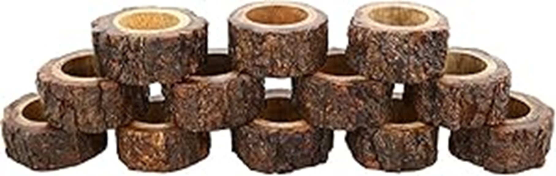 wooden napkin ring set