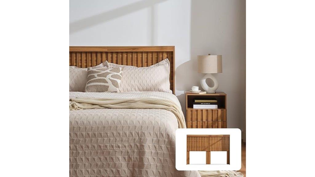 wooden queen headboard light