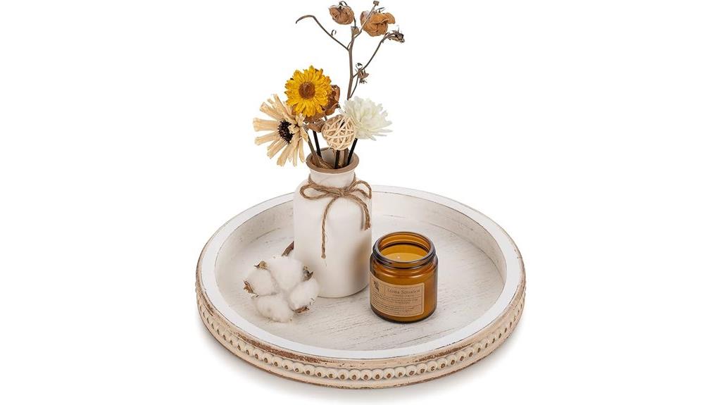 wooden tray with beads
