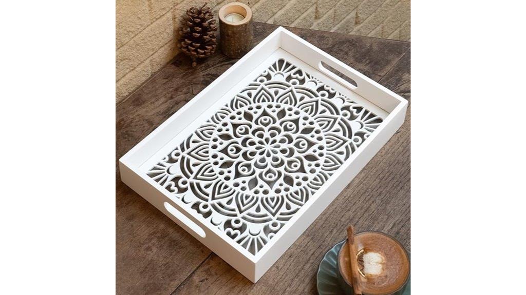wooden tray with handles