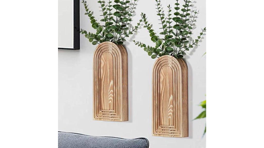 wooden vase wall decor