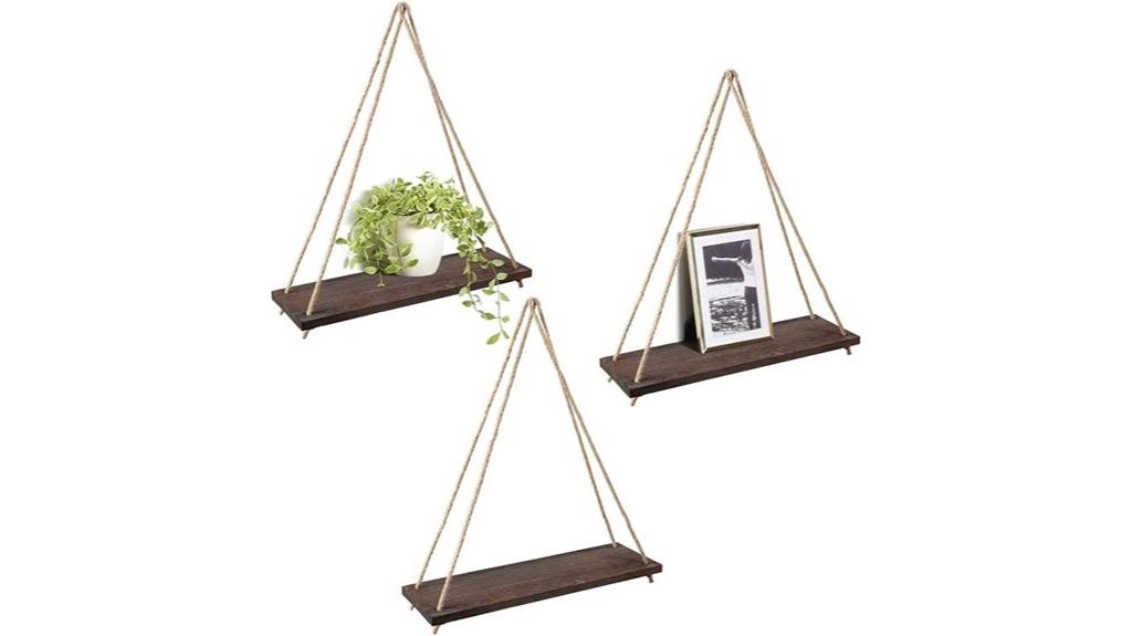 wooden wall shelf set