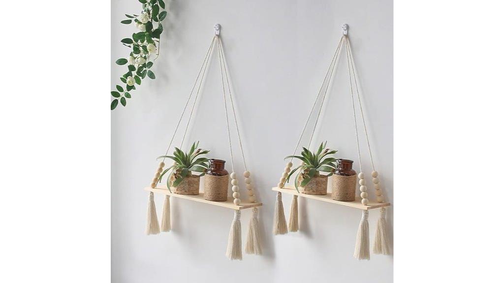 wooden wall shelves set