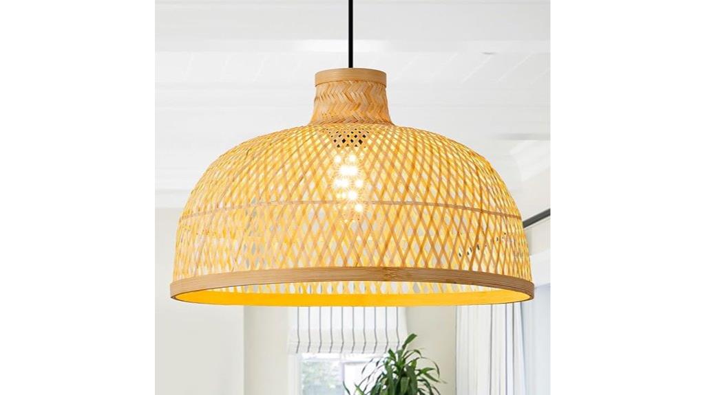 woven bamboo dining pendant