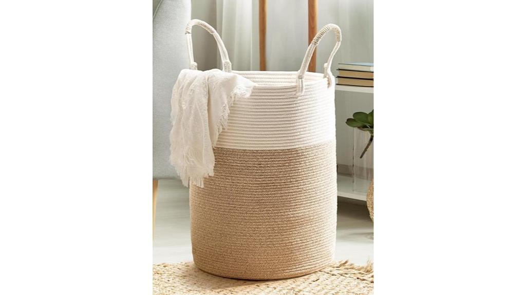 woven cotton rope hamper
