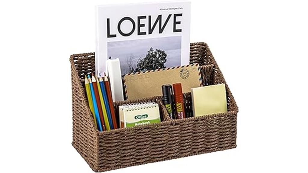 woven desk mail organizer