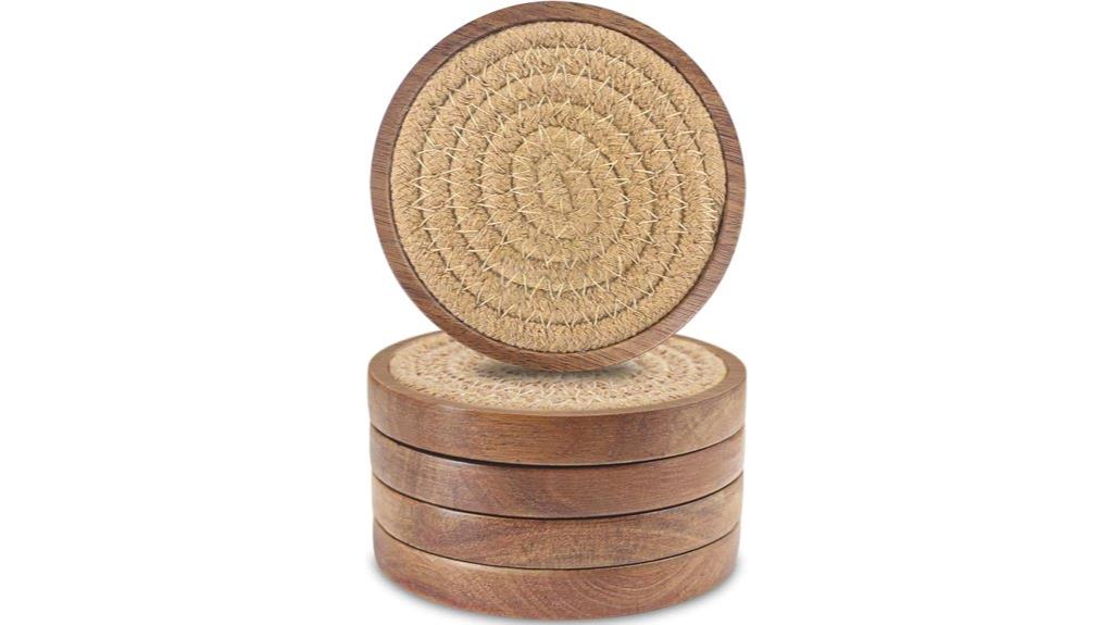 woven drink coasters set