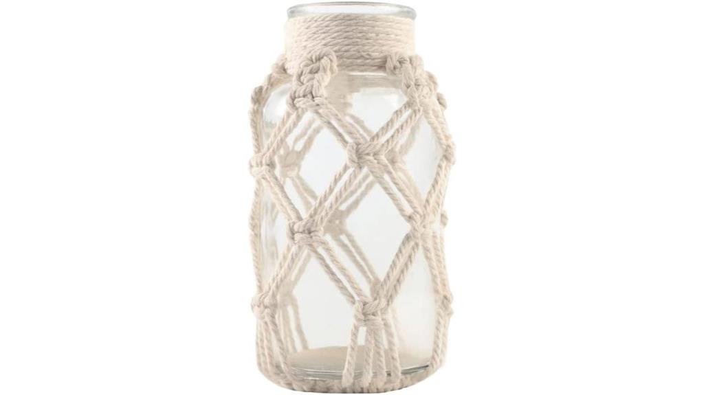 woven glass vase cover