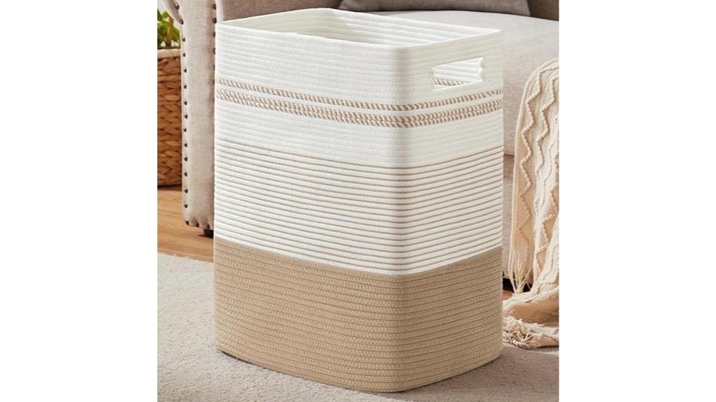woven rope laundry basket