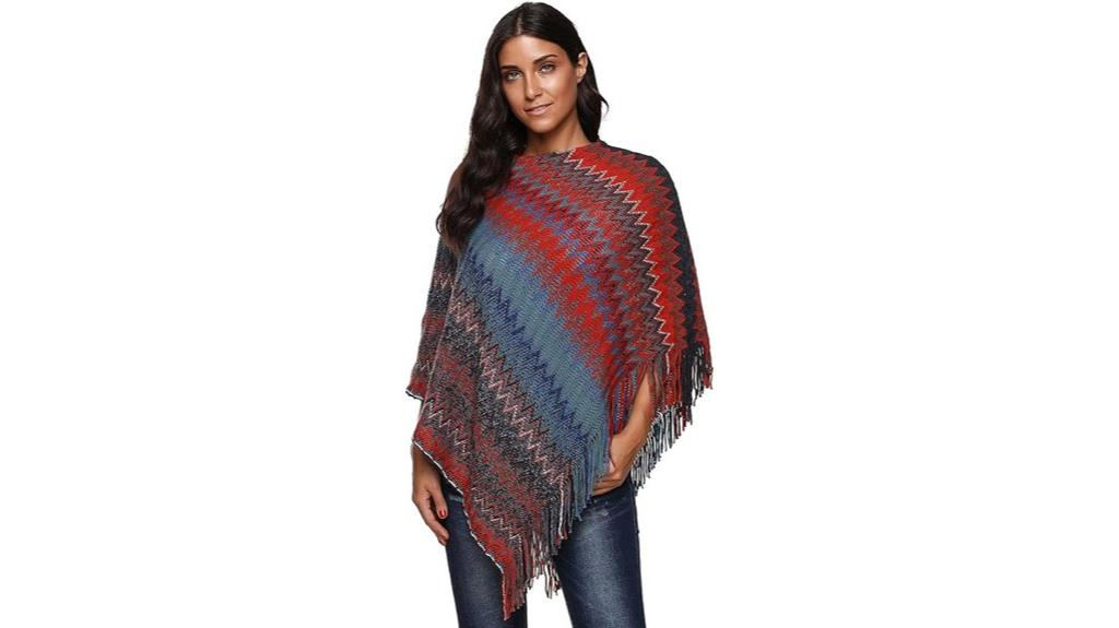 zig zag tassel poncho