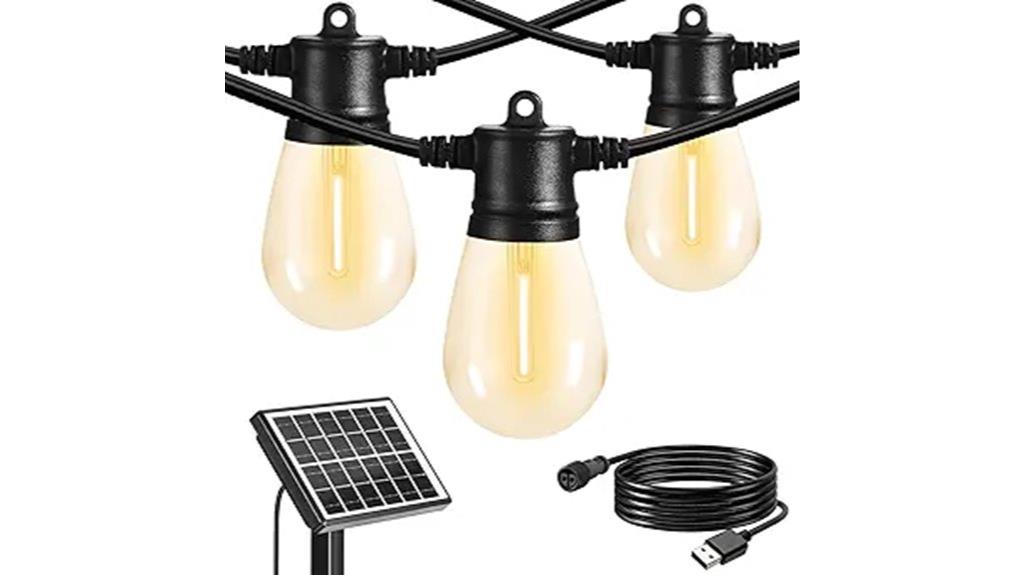 100ft outdoor solar string lights
