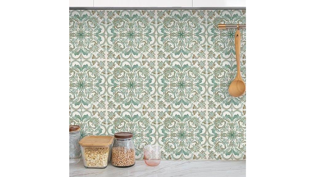 10 piece floral tile stickers