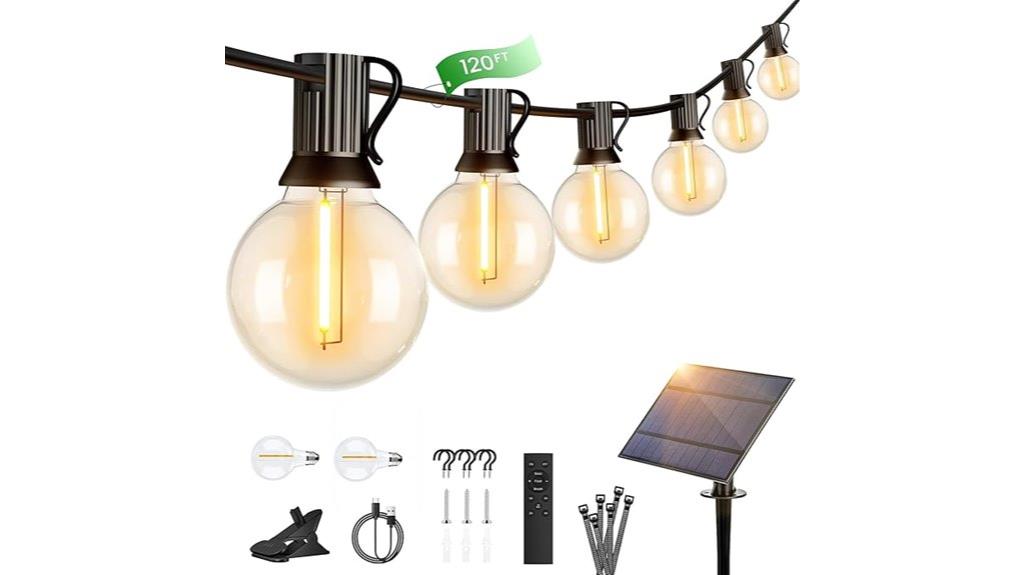 120 foot solar string lights