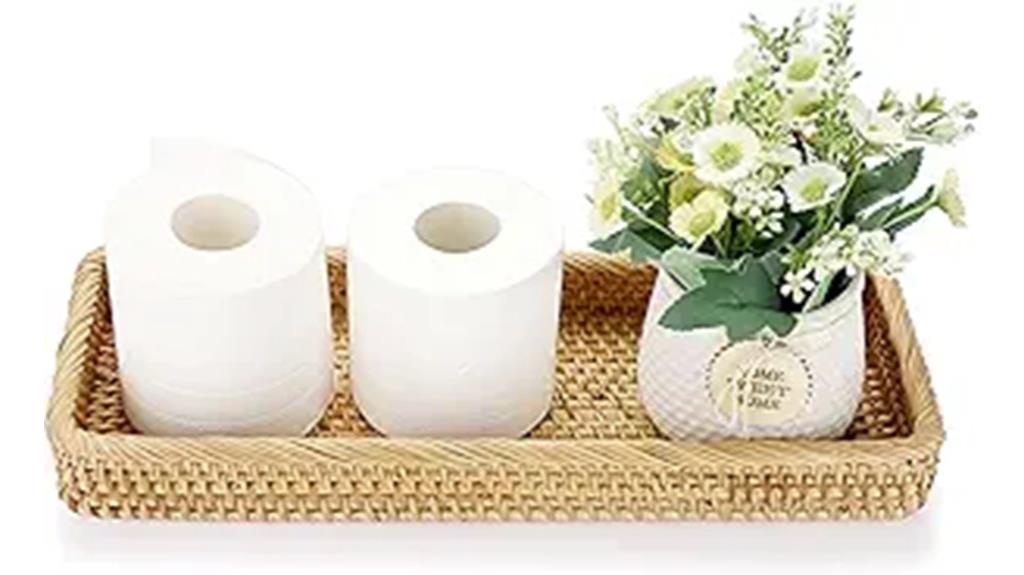 16 inch rattan vanity tray
