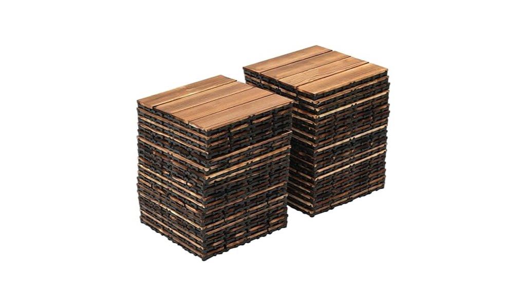 36 piece hardwood deck tiles
