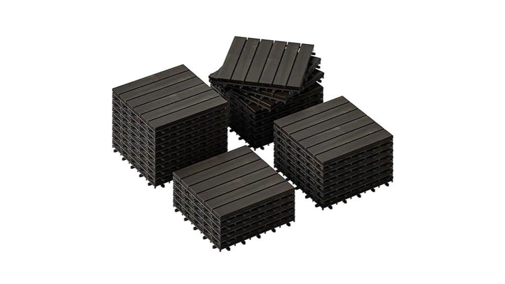 acacia wood interlocking tiles