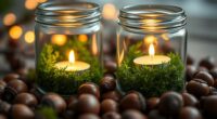 acorn moss tea light decor