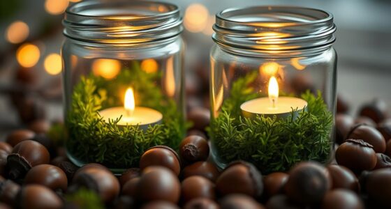 acorn moss tea light decor