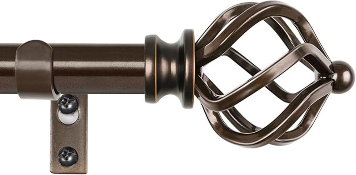 adjustable bronze curtain rods