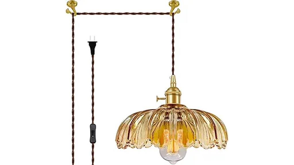 adjustable plug in pendant light