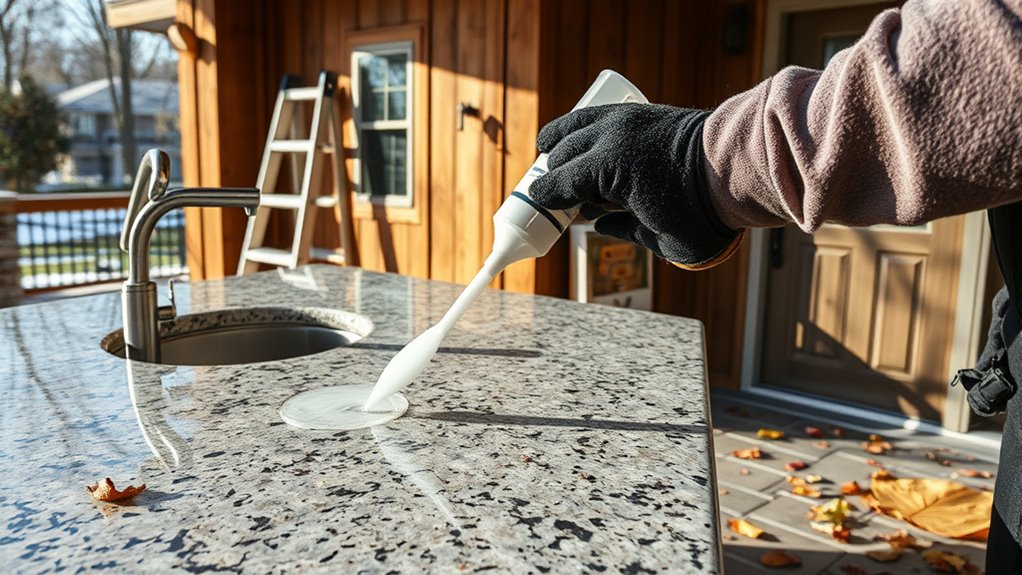apply sealant to protect surfaces