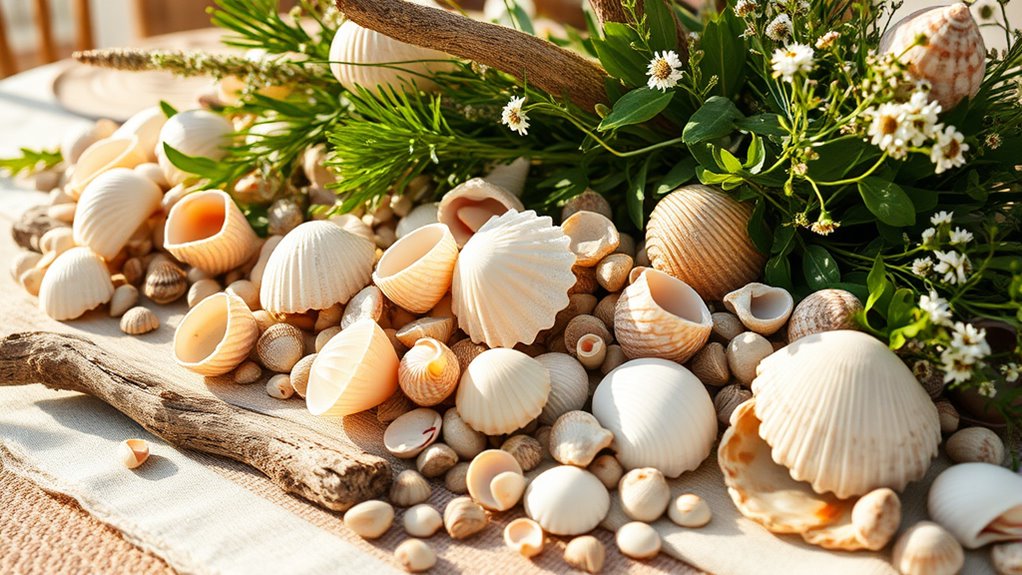 arrange shells for visual harmony