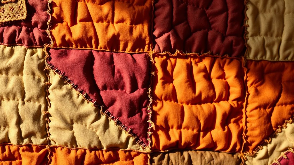 autumn inspired vintage quilt art