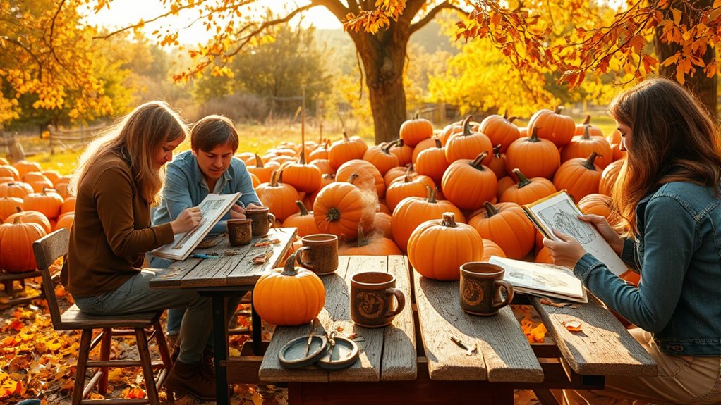 autumn outdoor sketching inspiration