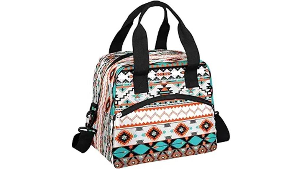 aztec style insulated lunch bag
