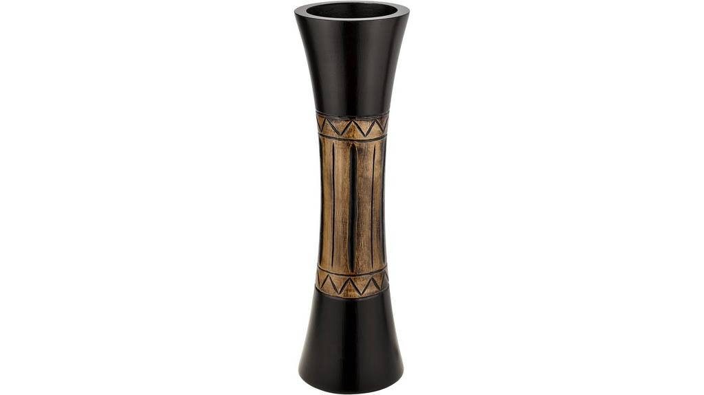 bali tribal hand carved vase