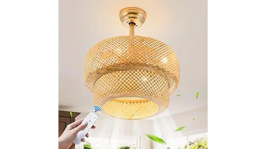 bamboo ceiling fan with lights