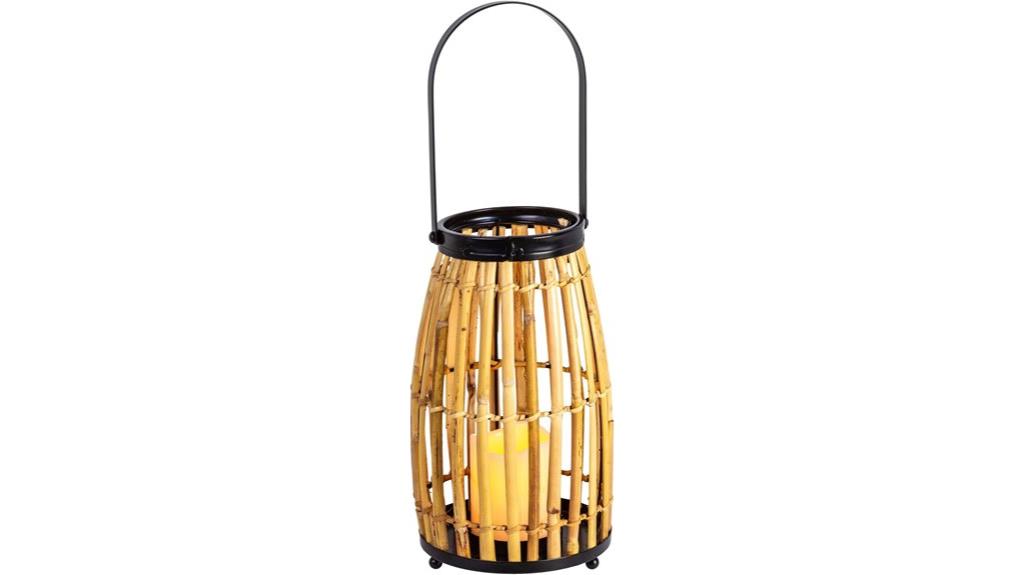 bamboo lantern with candle
