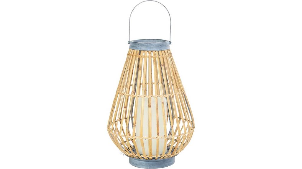 bamboo wood candle lantern
