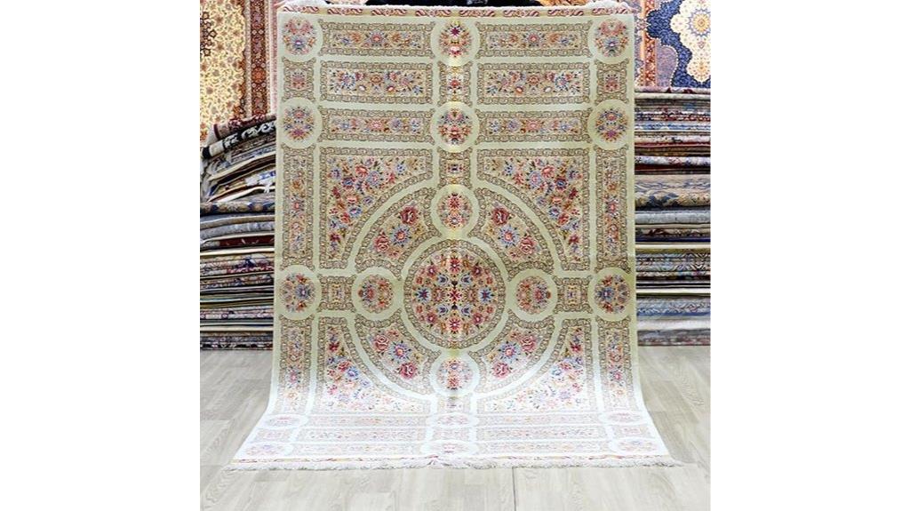 beige handwoven vintage rug