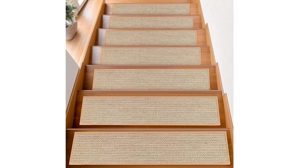 beige indoor wooden treads