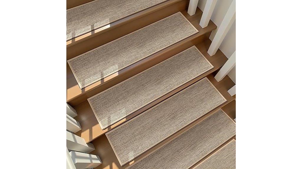 beige non slip stair treads