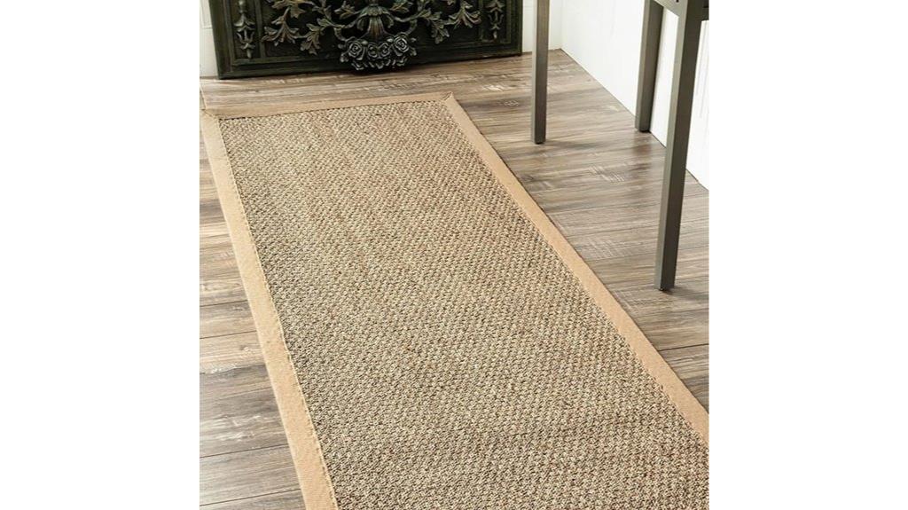 beige seagrass runner rug