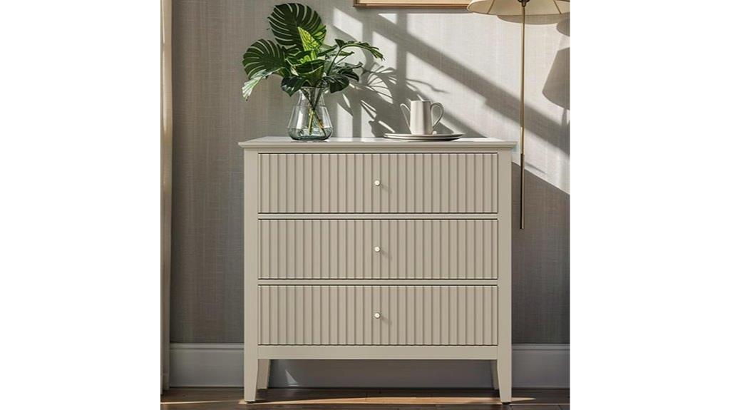 beige wood nightstand dresser