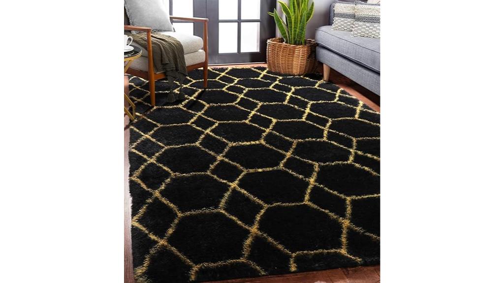 black gold shag rug