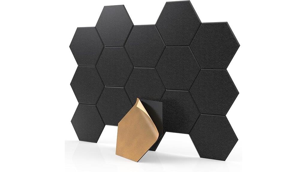 black hexagon acoustic panels